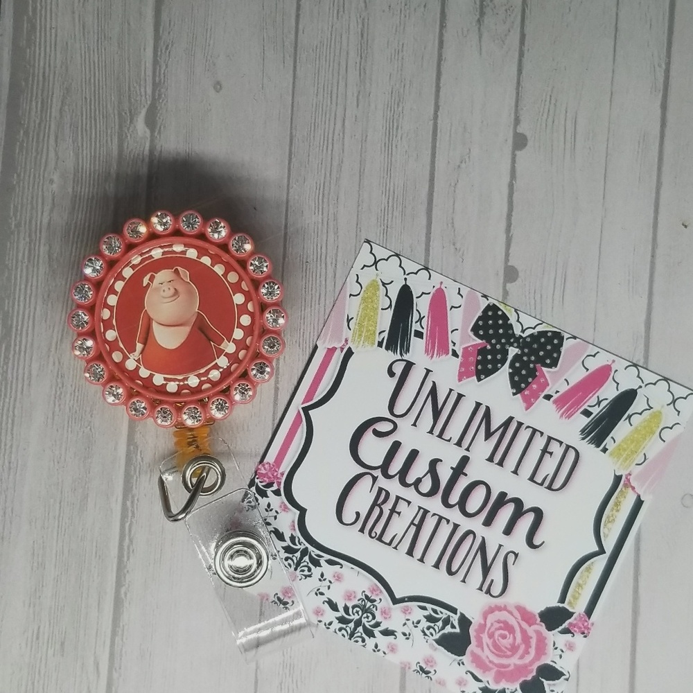 Cute pig badge Reel